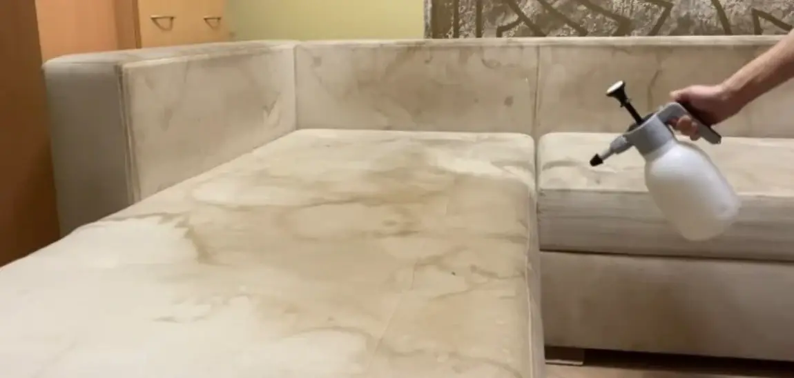 Pre-treating a heavily soiled sectional before extraction cleaning